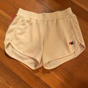 Aviator Nation white shorts with velvet stripes. Size M.